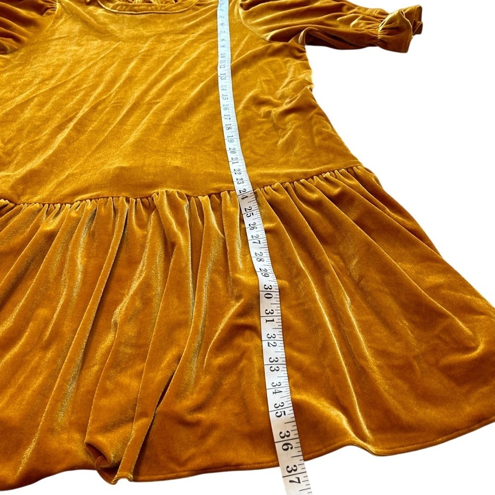 Calista | Rust Orange Velvet Dress - Picture 4 of 8